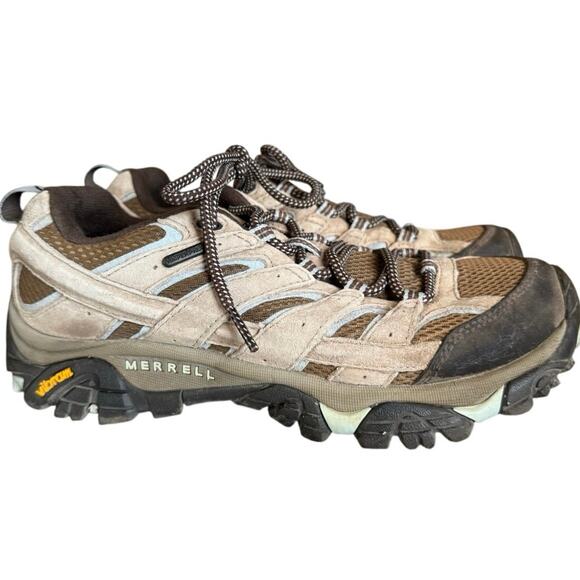 Merrell Women's Moab 2 Waterproof Hiking Shoe with Vibram Soles Women’s Size 8.5 - Picture 1 of 5